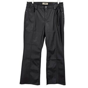 Rock & Roll Women's High‎ Rise Flare Leg Stretch Pleather Black Pants 36x30 NWT